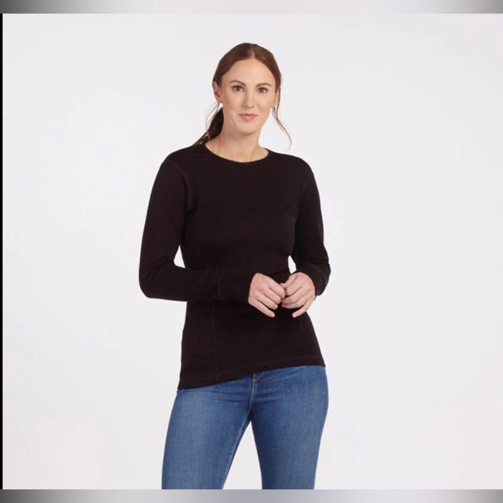Woolx Hannah 100% Merino Wool Top Black Medium